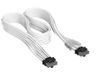 CORSAIR Elite Premium Individueel Omhulde PCIe 12V-2x6 naar PCIe 12V-2x6 600W PSU-Kabel – Drievoudige mesh paracord-omhulling, onopvallende kabelkammen, compatibel met 12V-2x6 PSU's – Wit