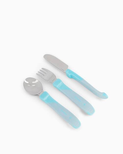 Twistshake Learn Cutlery Stainless blauw