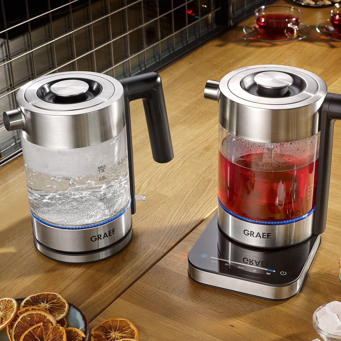 Graef WK350 Waterkoker 1 l 2000 W Zwart, Roestvrijstaal, Glas