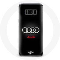 Audi Hoesje voor Samsung Galaxy S8 plus Metaal zwarte achtergrond Maniacase