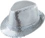 Finidi Glitter gleufhoed zilver pailletten