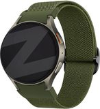 Bandz Elastisch nylon bandje 'Easy fit' - Groen - Geschikt voor Samsung Galaxy Watch 7/6/5/4/FE