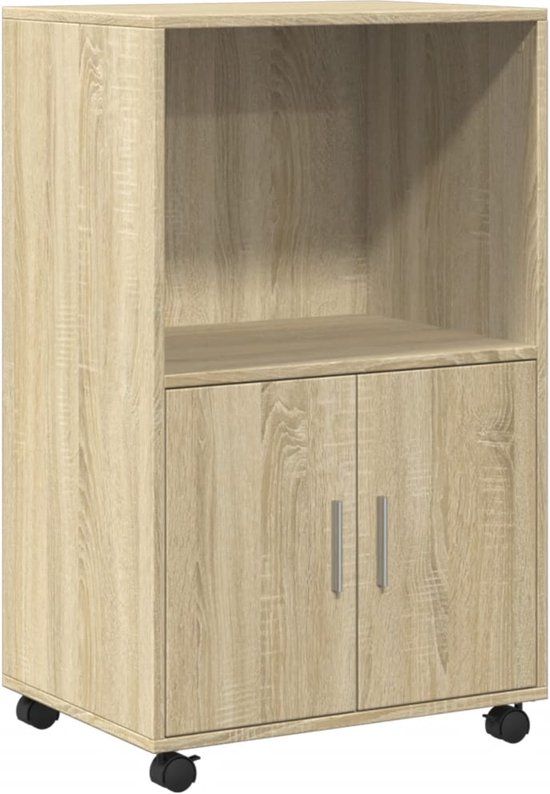vidaXL Rolkast 55x40x91 cm bewerkt hout sonoma eikenkleurig