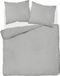 Deco4Home Ensemble de literie en satin, 160x200 cm, lisse, rayé, qualité premium, gris clair