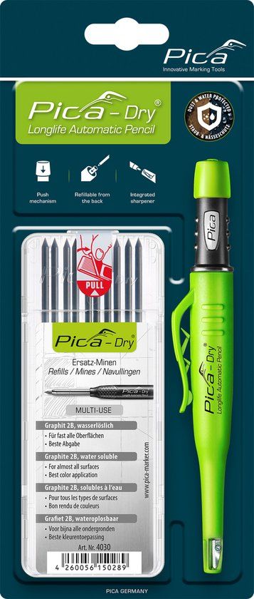Pica Marker Dry Longlife 3030 + 4030 Grafiet - Grafietpotlood - 2B - 2.8 mm