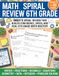 Math Spiral Review 6th Grade: Daily 5 Practice for Mastery, Confidence & Retention | 6th Grade Math Workbook with Spiral Review, Mixed Practice, Word Problems & Weekly Assessments