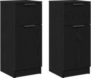 vidaXL Dressoir, 2 stuks, zwarte eikenlook, 30 x 30 x 70 cm