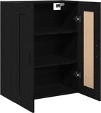vidaXL Wandkast Zwart Eiken 69,5 x 34 x 90 cm Bewerkt Hout