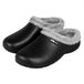 Morethansocks - Tuinklompen heren - Fake Fur - Zwart