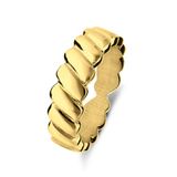 Lucardi Dames Stalen goldplated ring ribbels