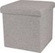 Urban Living Pouf/tabouret - boîte de rangement tabouret - gris - lin/mdf - 37 x 37 cm - pliable