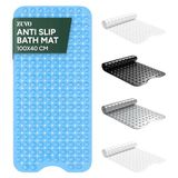 Zuvo Extra lange badmat antislip antislip antischimmel, 100 x 40 cm, blauw