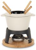 LA FONDERIE 1890 Mont Joly Poêle à fondue en fonte émaillée - 1,2 L - Beige