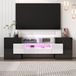 MODFU - Tv-Meubel - 6 Deuren En 2 Lades - Met Ledverlichting - Modern - Voor De Woonkamer - Wit - 145 X 30 X 51 Cm
