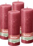 Bolsius - Rustieke Kaars - 4 Stuks - Rood - 19cm