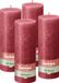 Bolsius - Rustieke Kaars - 4 Stuks - Rood - 19cm