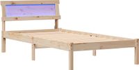 vidaXL Bedframe met hoofdeinde Bruin 100 x 200 cm Massief grenenhout