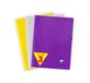 Clairefontaine 293312AMZ Pak met 3 Geniete Schriften Mimesys - 24x32 cm - 48 Pagina’s Kleine Ruitjes - 90 g Wit Papier - Polypro Kaft Assorti Kleuren