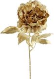 Countryfield Kunsttak/Kunstbloem - Pioenroos - Metallic Goud - H65 cm - Polyester