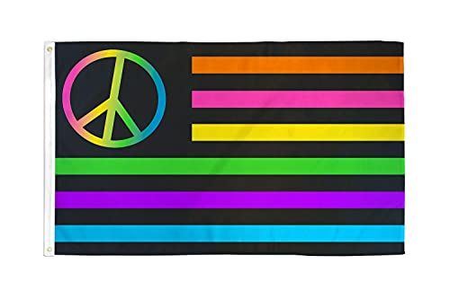 AZ FLAG Vlag USA Vrede Neon 90 x 60 cm