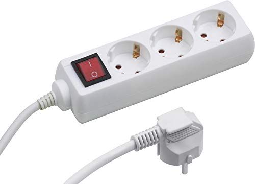 Meister Stekkerdoos 3-voudig - 3 m kabel - wit - kunststof kabel - IP20 voor binnen - schakelaar