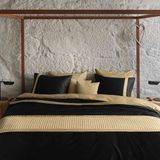 Dommelin Dekbedovertrek Listra Satijn 300TC Zwart-Brons 240x200/220 cm