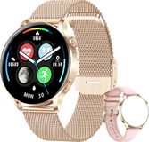 SAMMIT Smartwatch Dames - Rosé Goud - 42MM - Full HD Touchscreen - Stappenteller - iOS en Android