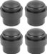 AMIG Deurstopper/deurbuffer - 4x - D30mm - inclusief schroeven - mat zwart