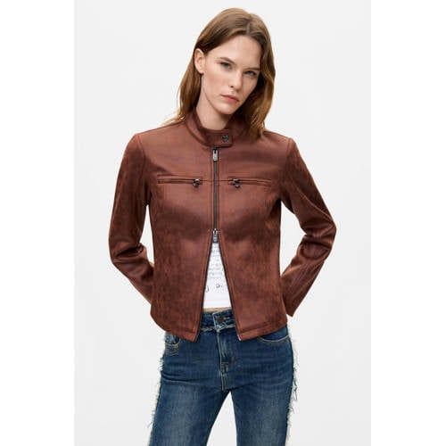 Desigual imitatieleren jas - bruin