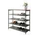 Relaxdays schoenenrek, HBT: 75x75x30 cm, 4 vlieslagen voor 12 paar, plank, industrieel, zwart/bruin
