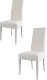 t m c s Tommychairs Luisa - Eetkamerstoelen - Set van 2 - Wit - Kunstleer & Hout