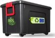 Iris Ohyama, Grote kunststof opbergbox, 110L, Garagebox, Zwart, Stapelbaar, Robuuste kliksluitingen met handgrepen, SIA-110