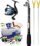 FISH-XPRO Starterset deluxe - Vishengel Set - Gevulde Viskoffer - Werphengel en Vismolen - Kunstaas