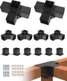 Vevor 12x Paalconnector Paalhoek 92x92mm 3-/4-Weg Beugel Met Voet
