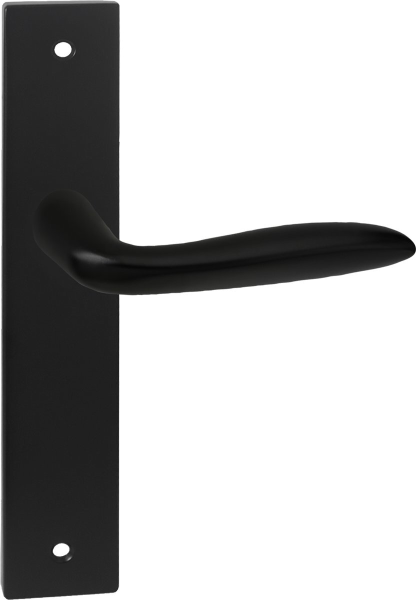 Impresso binnendeurbeslag Lake - Vierkant deurschild met schroef- Aluminium - Zwart