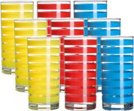 Urban Living Drinkglazen Colorama - 9 stuks - rood/geel/blauw - glas - 295 ml