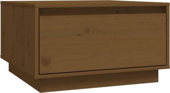 vidaXL Salontafel 55x56x32 cm massief grenenhout honingbruin