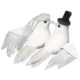 Rayher 8523102 paddenstoelduivenpaar, 8 cm, wit