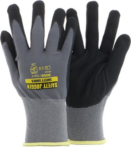 Safety Jogger Allflex Werkhandschoenen - 3 Paar - Grijs/Zwart - Maat 10 (XL)