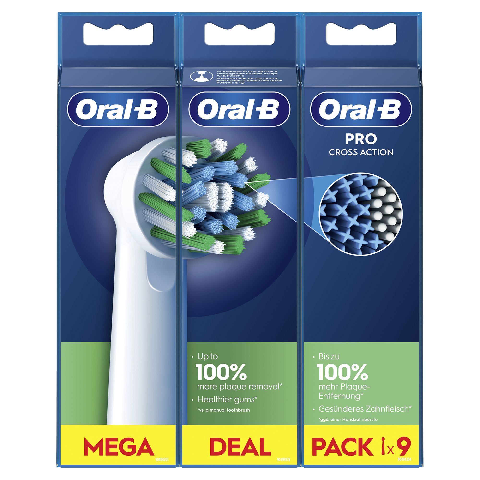 Oral-B CrossAction Opzetborstels - 9 stuks - Wit
