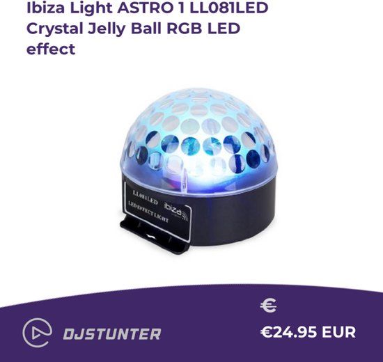 Ibiza Sound Led Discolamp Muziekgestuurde Kleuren Bal (LL081LED)