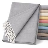ECOMMERC3 Multifunctionele sprei, licht en elegant, voor bank of bed, 130 x 180 cm, grijs
