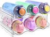 Unyqoos Porte-bouteilles Armoire, Rangement de bouteilles, Étagère à bouteilles Empilable pour réfrigérateur/Comptoir de cuisine/Armoire/Vin/Bouteille, Organisateur de bouteilles, Lot de 2, Transparent