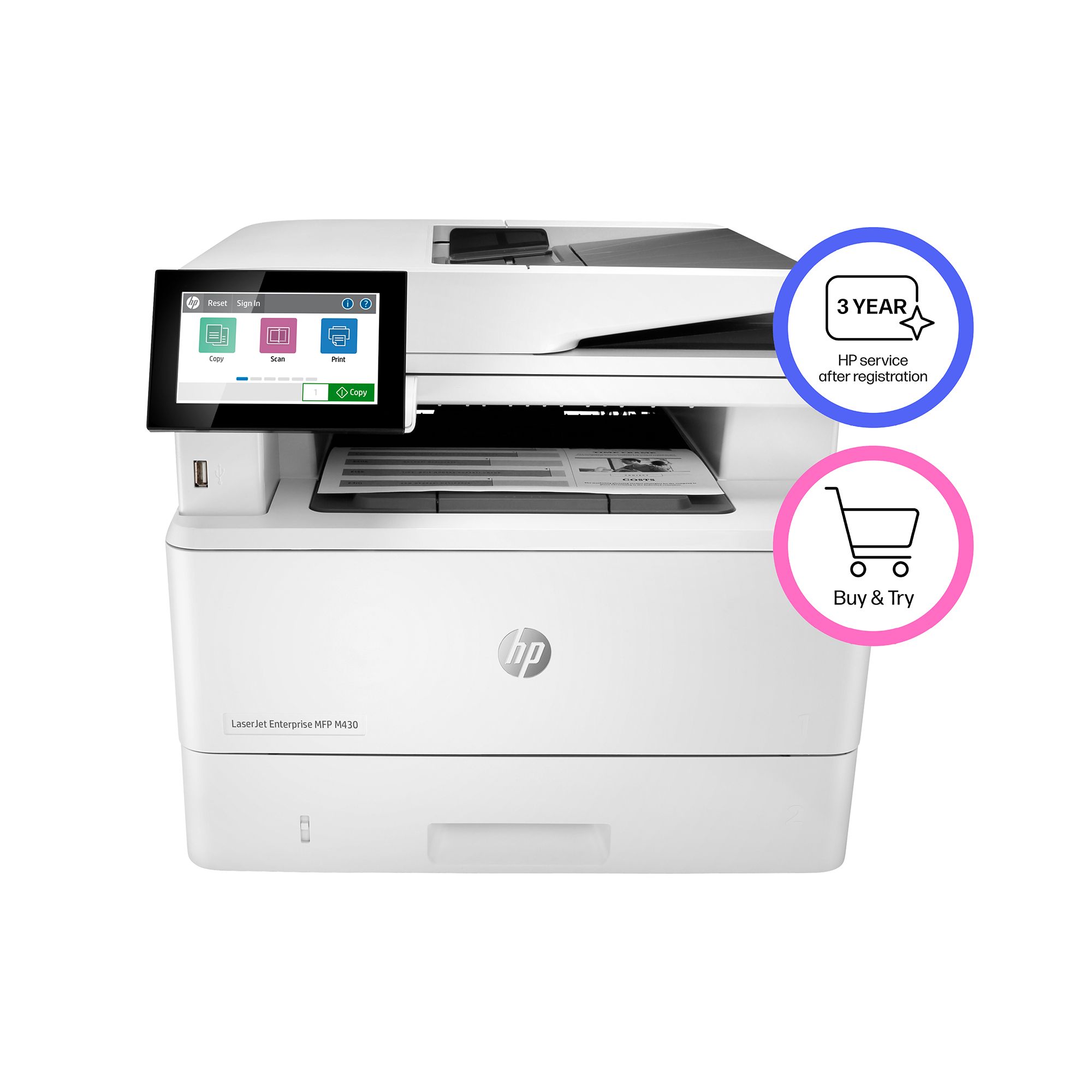 HP LaserJet Enterprise MFP M430f - Zwart-wit Multifunctionele Printer