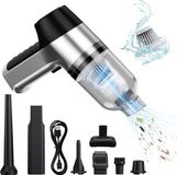 Aspirateur à main sans marque 12000 Pa rechargeable par USB - sans fil et portable - aspirateur de voiture 3-en-1 - puissant avec 2 filtres HEPA lavables - pour le nettoyage extérieur de bureau et les poils d'animaux.