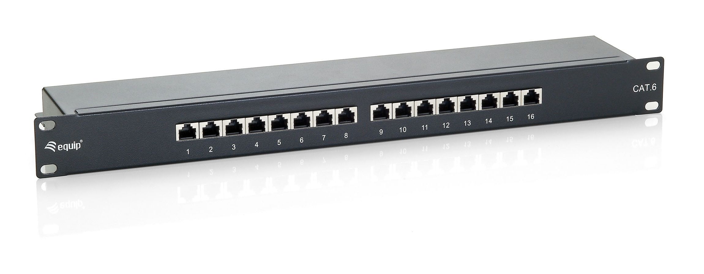 Equip 16-Port Cat.6 Shielded Patch Panel - Black