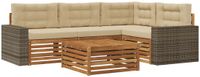 vidaXL Hoek loungeset 4 zitplaatsen Polyester Natuurlijk en beige