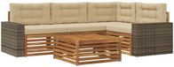 vidaXL Hoek loungeset 4 zitplaatsen Polyester Naturel et beige
