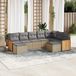 Maison Exclusive - Ensemble de meubles de jardin 9 pièces avec canapé et coussins, beige, en polyrotin
