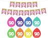 Haza Verjaardag 90 jaar geworden versiering - 16x thema ballonnen/1x Happy Birthday slinger 300 cm